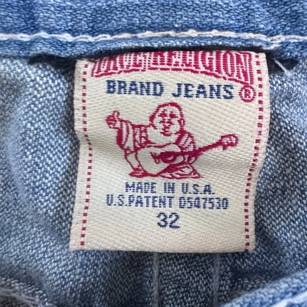 Vintage Y2K Made in USA True Religion Joey Distressed Bootcut Low Rise Jeans 32